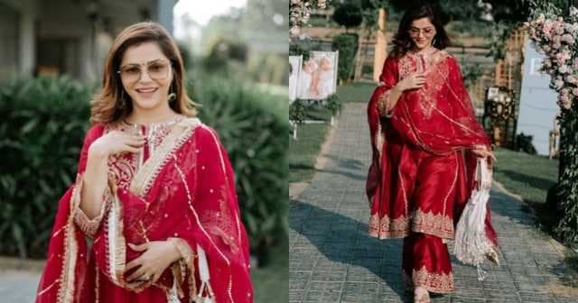 Rubina Dilaik's red suit is the ultimate fashion inspo for Karwa Chauth