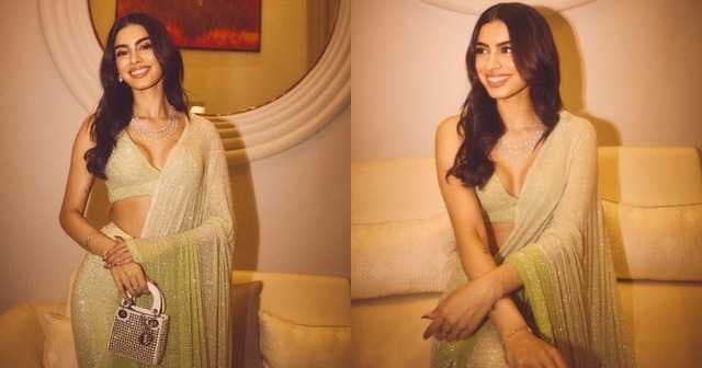 Khushi Kapoor dazzles in shimmery saree perfect for festive season