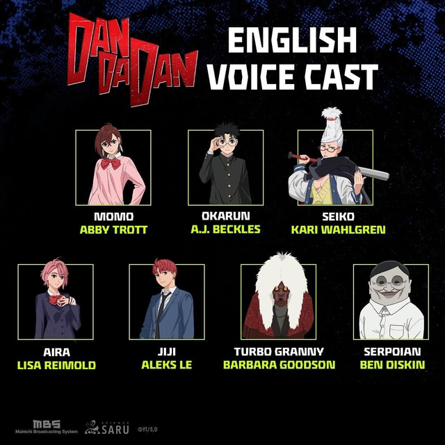 Dandadan English Dub Reveals Cast For Turbo Granny, Seiko & Others